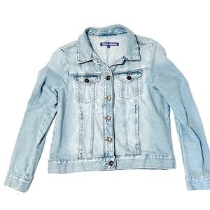 Denim Jacket with Button Closure